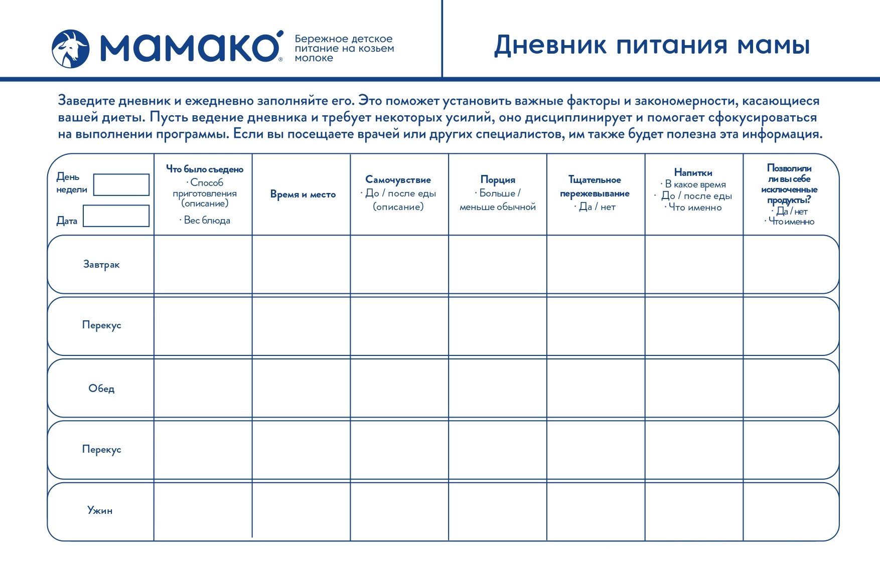 Дневник питания новорожденного ребенка: как и зачем вести