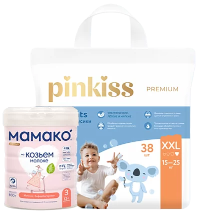 Набор: смесь 3 (800 г), 6 шт. + подгузники-трусики XXL (15-25 кг), 38 шт.