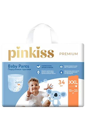 Подгузники-трусики, размер: XXL, 15-25 кг, 34 шт. Подгузники-трусики, размер: XXL, 15-25 кг, 34 шт.